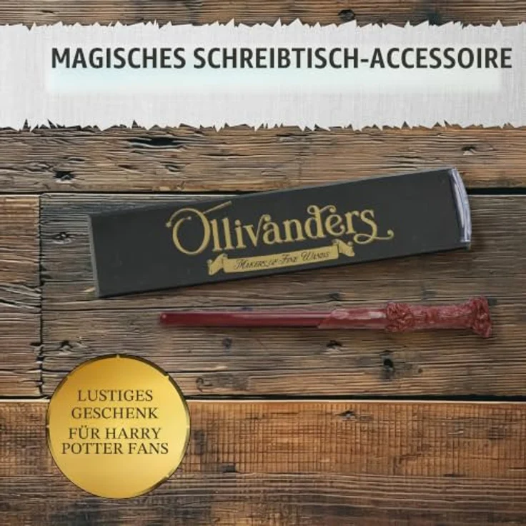 Blue Sky Studios Harry Potter Schwebender Zauberstab-Stifte-Set, Sammlerstück mit hochwertiger schwarzer Tintenroller-Tinte, in ollivanders-inspirierter Sammelbox – Bild 4