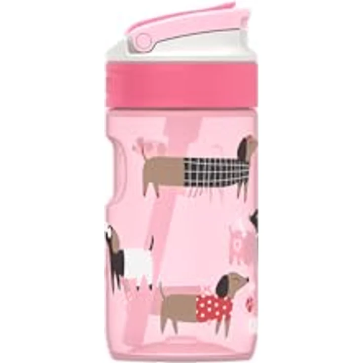 Kambukka Lagoon 400ml Kindertrinkflasche, BPA-frei, spülmaschinenfest, auslaufsicher, mit Strohhalm, Diva Dogs – Bild 5
