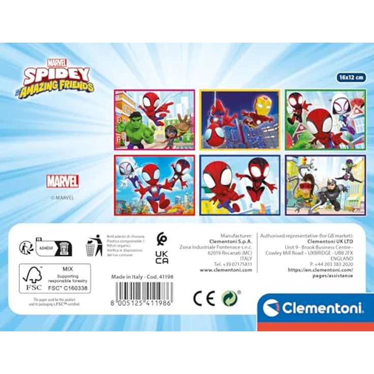 Clementoni Marvel Spidey and His Amazing Friends 12 Würfel Puzzle Kinder - Sensorik- & Motorikspielzeug, Kinder ab 3 Jahren, umweltfreundliche PLAY FOR FUTURE-Würfel – Bild 3