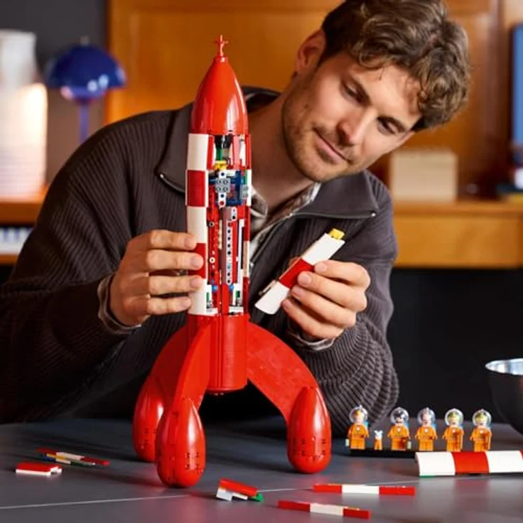 LEGO Mondrakete von Tim und Struppi - 21367, 1.283-teiliges Modell mit einer Höhe von 49 cm und fünf Minifiguren, für Erwachsene ab 18 Jahren – Bild 4