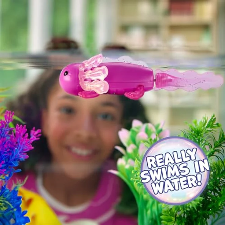Fingerlings Interaktives Baby Axolotl Ziggy, Magenta, schwimmt, leuchtet und interagiert mit Geräuschen und Farben – Bild 5
