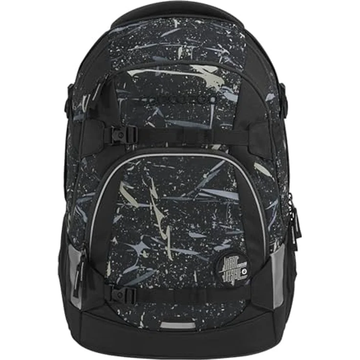 coocazoo Mate Special Edition, Schulrucksack mit Wasserabweisendem Polyester, höhenverstellbaren Schulterträgern und Air-Mesh-gepolstertem Rücken, schwarz – Bild 1
