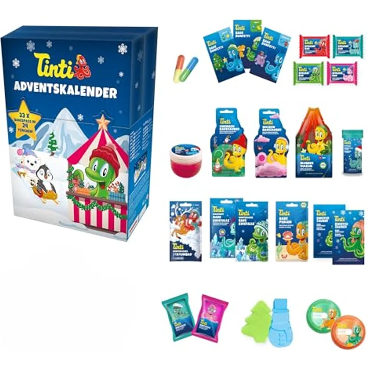 TINTI Adventskalender, Badewannen-Spielzeug mit 24 Überraschungen für sensible Kinderhaut – Bild 1