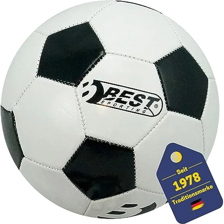 Best Sporting Fußball Superstar Classic I Fussball mit klassischem Design I hochwertiger Ball I Fußball Kinder in Größe 5 I weißer Fussball Kinder I strapazierfähiger Trainingsball – Bild 1