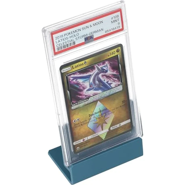 Feldherr 5er Set Kartenständer für Graded und Trading Cards, aqua blue, stabiler Kunststoff mit 10° Neigungswinkel für optimale Präsentation – Bild 2