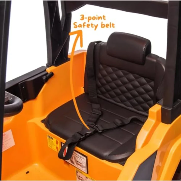 JCB Gabelstapler für Kinder 12V, elektro mit Fernbedienung, gelb, geeignet für 2 bis 6 Jahre, Soft-Start-Funktion, Tragfähigkeit 35 kg, inklusive Palette und Funktionalität – Bild 3