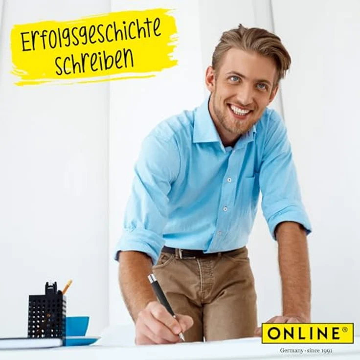 Online Pen Vision Füllhalter, eleganter Füllfederhalter aus mattiertem Aluminium mit Iridum-M-Feder in Geschenkbox – Bild 2