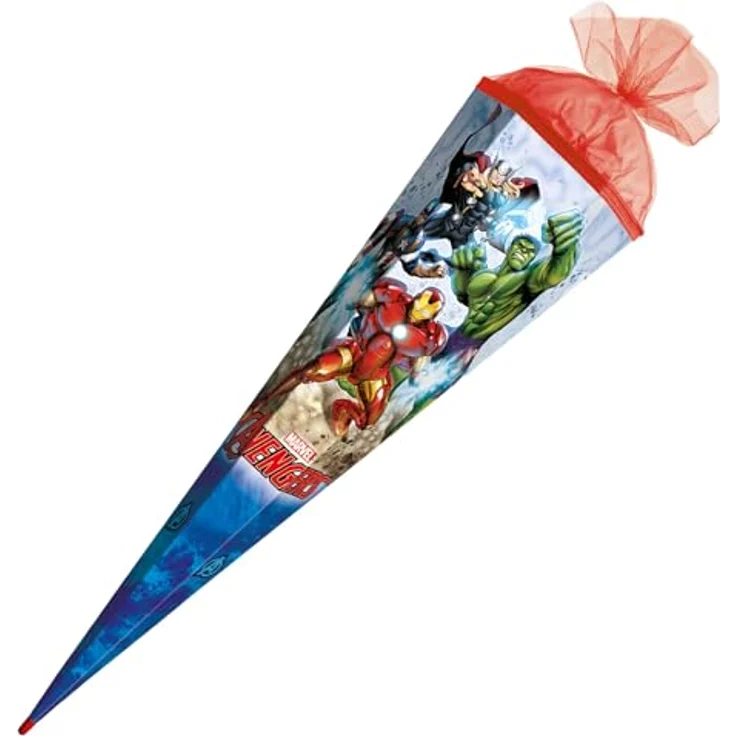 ROTH Schultüte groß Marvel Avengers 85 cm, 6-eckig mit Tüllverschluss und ROT(H)-Spitze - Zuckertüte mit Thor, Iron Man, Hulk, Captain America – Bild 5