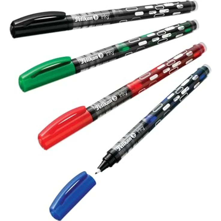 Pelikan Tintenschreiber Inky 273, Tintenroller mit Tintenreglersystem, löschbar in Blau, im Display sortiert in 50 Stück (blau, grün, rot, schwarz) – Bild 4