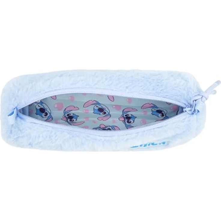 CoolPack Stifteetui Tube Stitch Fluffy, Kuscheliges Plüsch-Federmäppchen mit viel Stauraum, blau – Bild 2
