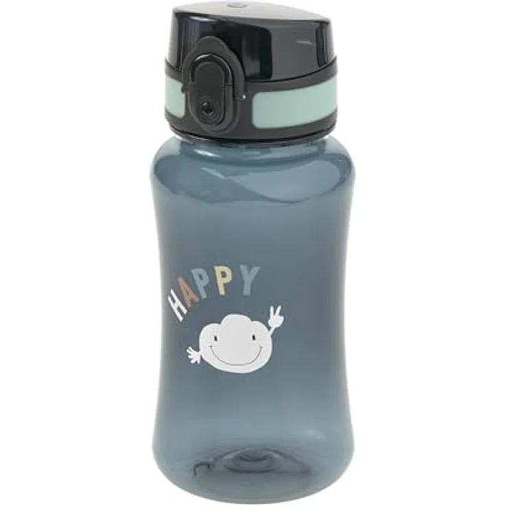 LÄSSIG Tiny Outdoor Trinkflasche 420ml, BPA-frei, auslaufsicher mit Sicherheitsverschluss, wolkenblau – Bild 1