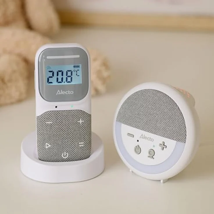 Alecto DBX150 - DECT Audio Babyphone mit Projektor, Nachtlicht, Schlafliedern und Temperaturanzeige - Weiß/Grau – Bild 7