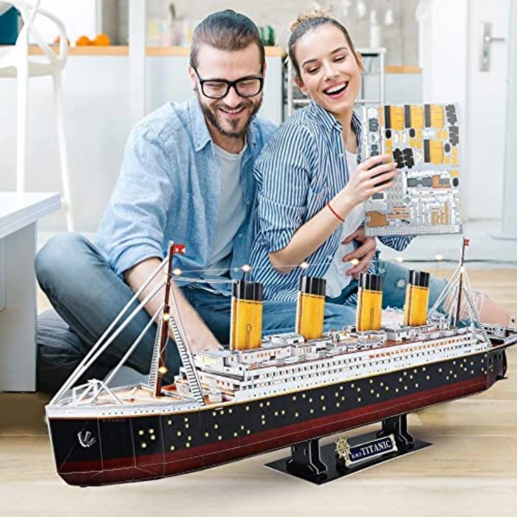 CubicFun 3D Puzzle LED 88 cm Titanic - Titanic Modell Boots Spielzeug für Erwachsene und Jugendliche, 266 Stück – Bild 6
