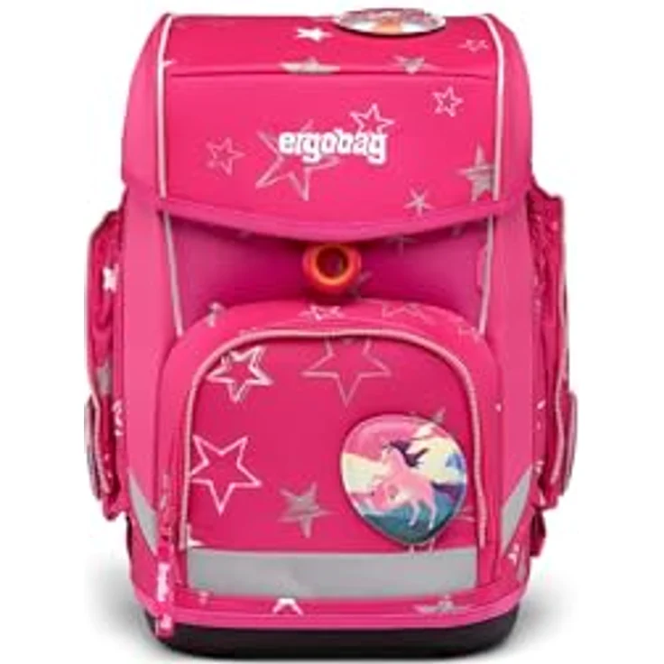 ergobag Schulranzen Cubo (5tlg., rot/schwarz), ergonomisch, mit Sportbeutel, Federmäppchen, Schlampermäppchen, Kletties und Recycling-Material – Bild 2