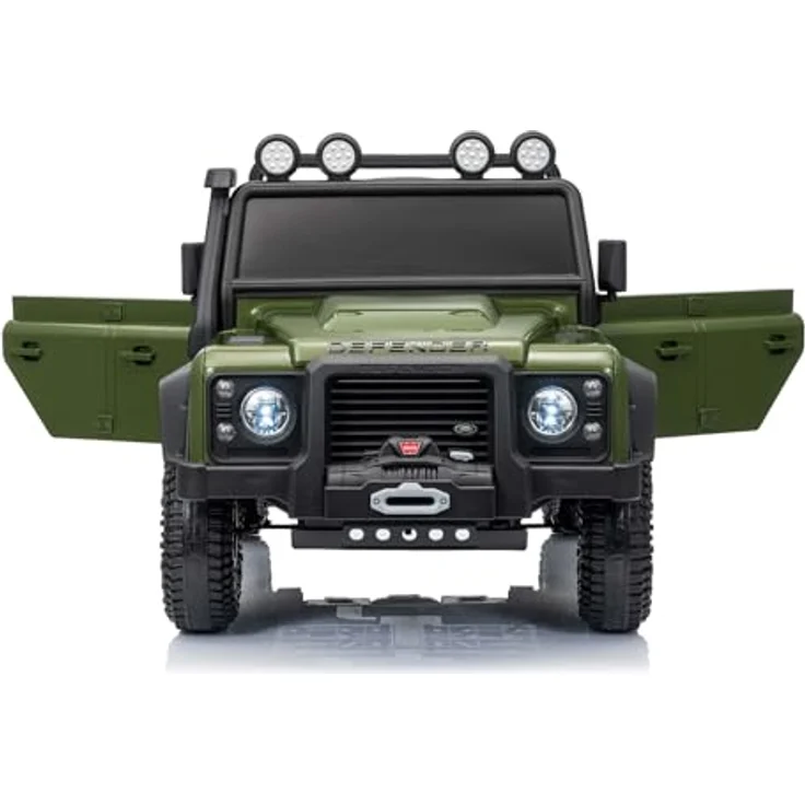 Beneo Elektrisches Kinderfahrzeug Land Rover Defender 110 SVX 12V, grün, 4x4-Antrieb, LED-Lichter, Bluetooth, USB/AUX-Eingang, 2,4-GHz-Fernbedienung, Lithium-Akku, original lizenziert – Bild 2