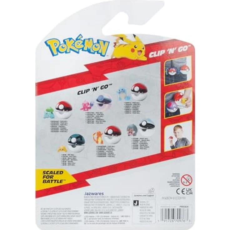 Jazwares Pokémon – Clip n Go Bulbasaur mit Pokéball, detailgetreue Sammelfigur zum Befestigen am Gürtel – Bild 6