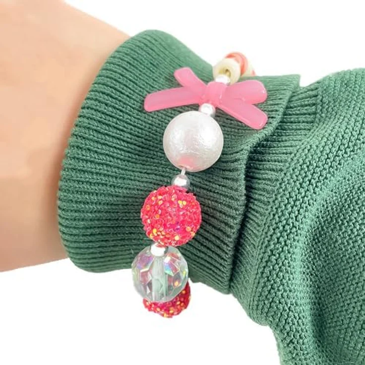 DJECO Kreativset Schmuck basteln: Kugeln Silber für 5 Armbänder, 200 Perlen und elastischer Faden, 4-8 Jahre – Bild 5