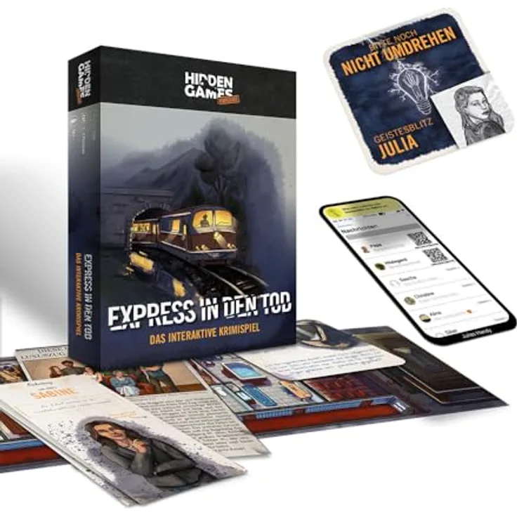 Hidden Games Hangover - Express in den Tod - Interaktives Krimierlebnis auf Deutsch - Realistisches Krimispiel mit vielen Escape-Room-Elementen - Brettspiel