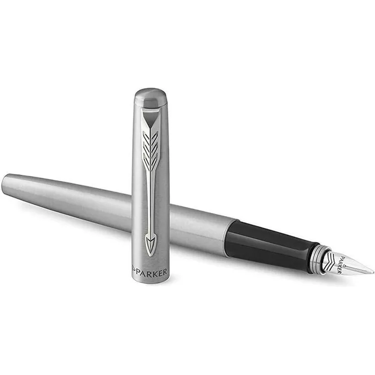 Parker Füllhalter Jotter Core, Edelstahl Gold - Chromzierteile Feder M Geschenkbox