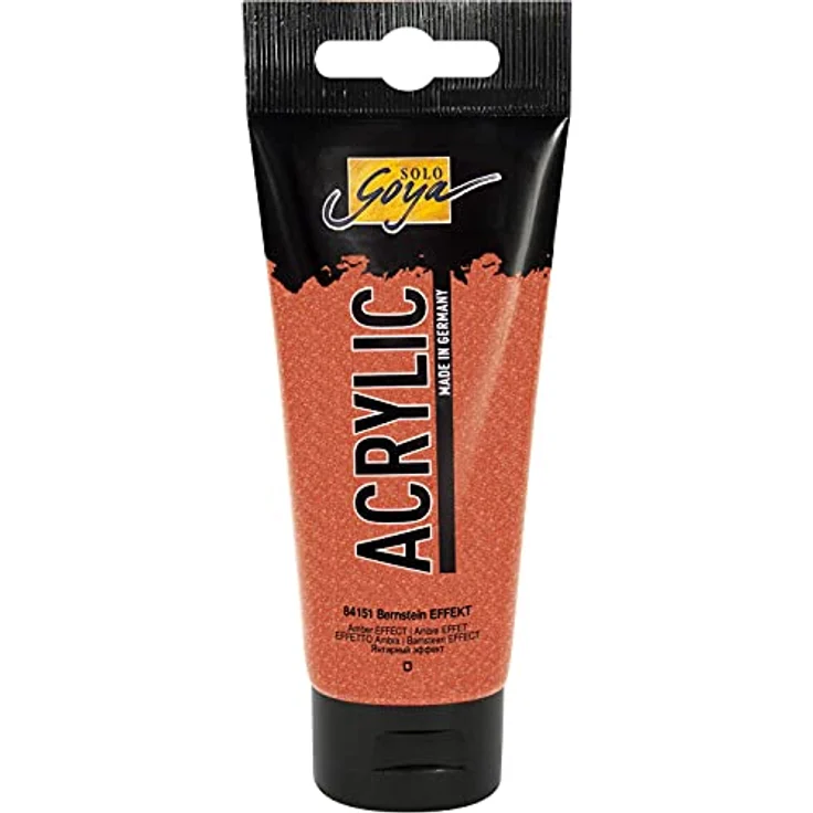 KREUL Solo Goya Acrylic 100 ml Tube, bernstein, hochpigmentierte Acrylfarbe in Studienqualität, wasserbasiert, schnell matt trocknend, gut deckend, wasserfest – Bild 1