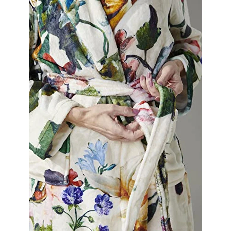Essenza Kimono Fleur, Bademantel in Weiß mit floralem Design, Größe XL für Damen – Bild 5