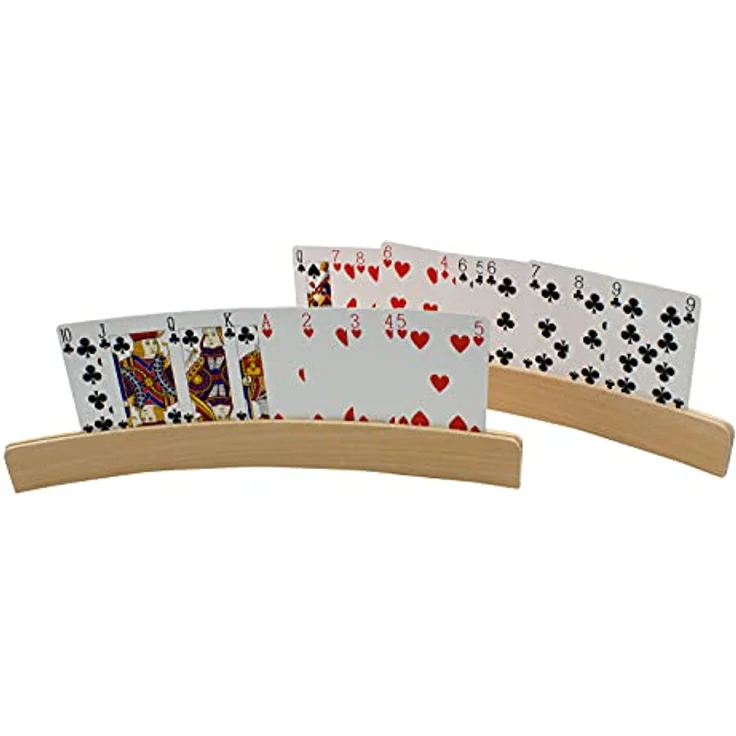GICO Spielkartenhalter für Spielkarten - 2 Stück Spielkartenständer aus Holz, Länge Kartenhalter je 33 cm - 7956 – Bild 2