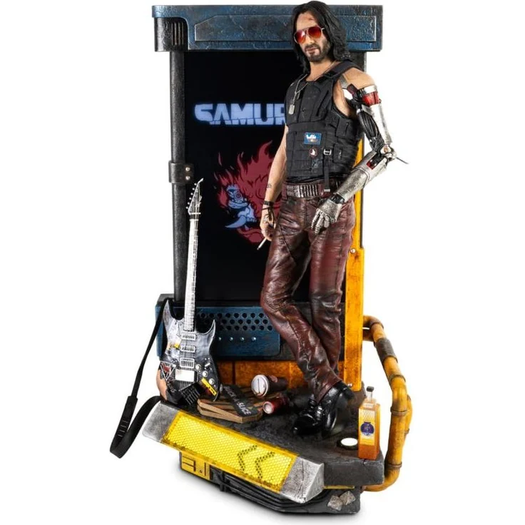 Pure Arts Cyberpunk 2077 - Johnny Silverhand - Deluxe, Sammelfigur im Maßstab 1:4 mit HD-LCD-Bildschirm und Gitarre, limitiert auf 2077 Stück
