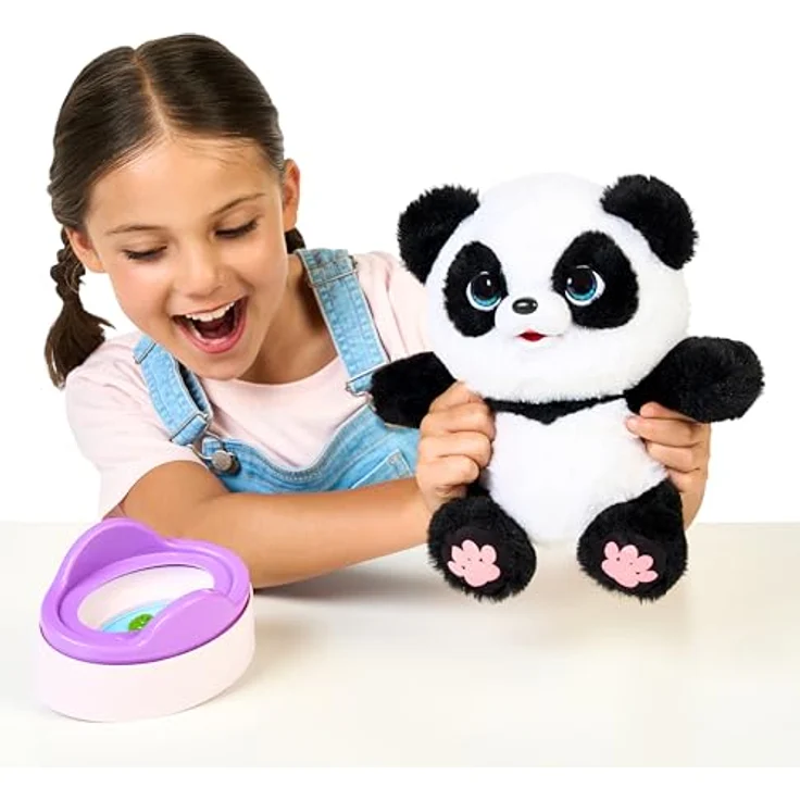 Moose Little Live Pets My Baby Panda, interaktive Plüschfigur mit über 50 Geräuschen und Reaktionen, inklusive Töpfchen und Bambusstäbchen, H30 x B17 cm – Bild 7