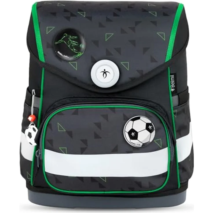 Belmil Compact mit Patches, 5-teiliges Schulranzen Set mit Brustgurt, DIN A4 geeignet, 19 L Volumen, Striker X – Bild 4