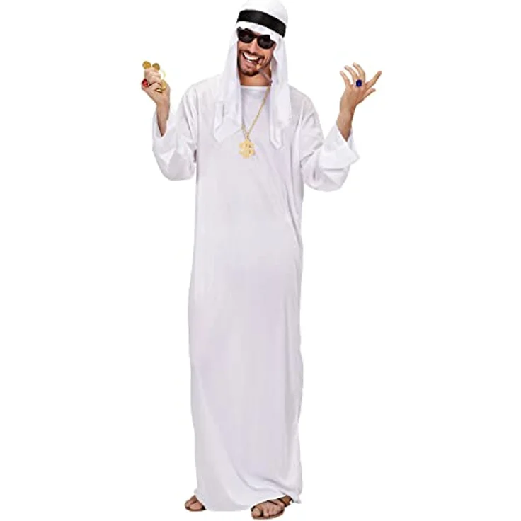 W WIDMANN MILANO Party Fashion Kostüm arabischer Scheich, weiße Tunika, Größe XXL, ideal für Karneval und Mottopartys – Bild 1