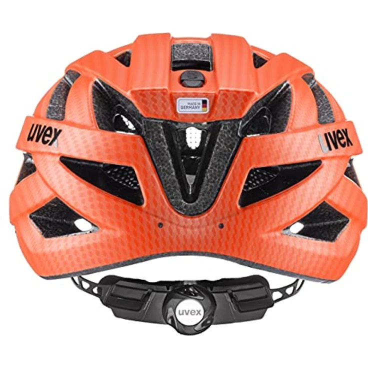 Uvex Fahrradhelm i-vo cc orange carbon-look mat, Kinderfahrradhelm mit 3D IAS System und 24 Belüftungskanälen – Bild 4