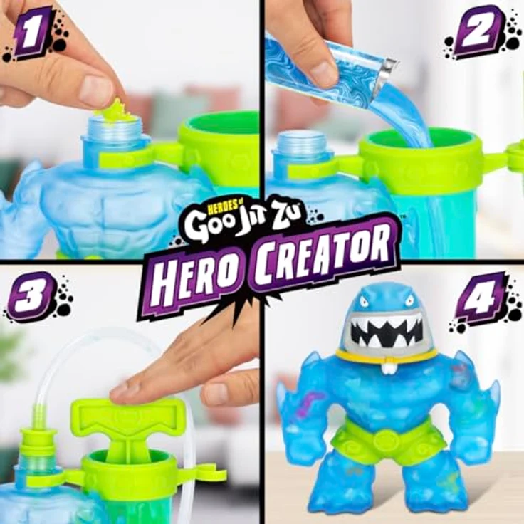 Heroes of Goo Jit Zu Hero Creator - Thrash, dehnbare Actionfigur mit Creator Chamber und 3 einzigartigen Füllungen, bis zu 50 cm dehnbar – Bild 2