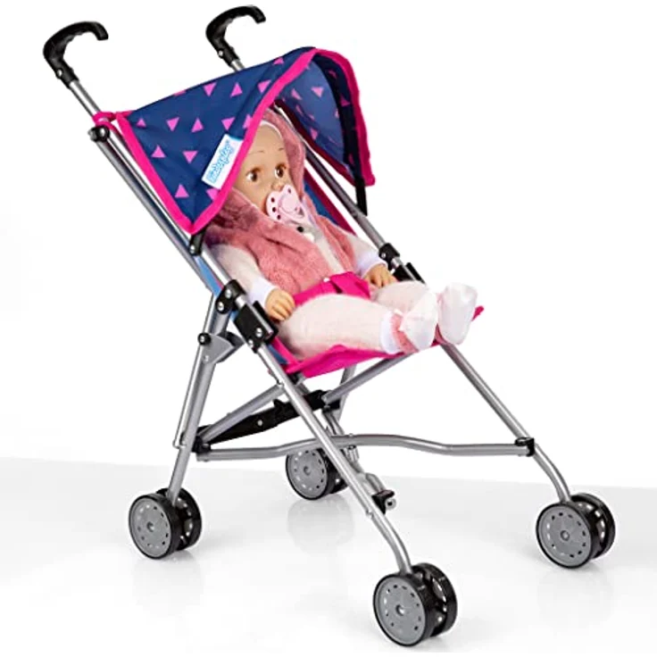 Kinderplay Puppenbuggy, Puppenwagen, Puppen Buggy - Leichte Stabile Konstruktion, Griffhöhe 54 cm, Modell KP0290 (KP0290T) – Bild 5
