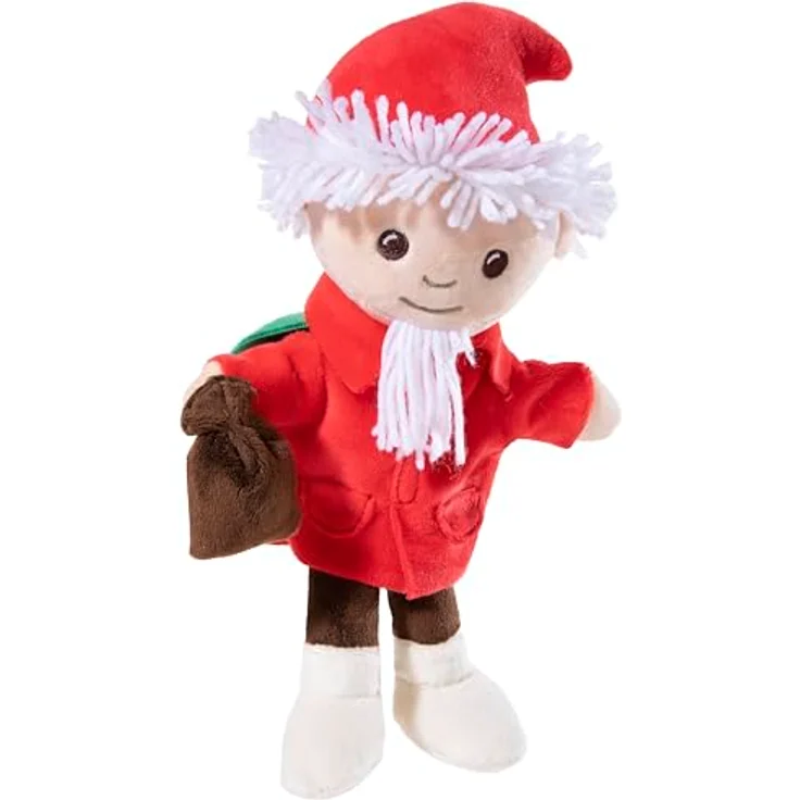 Heunec Unser Sandmännchen 649163 Plüschtier, rot aus GRS/PET Material mit gestickten Augen und runder brauner Nase