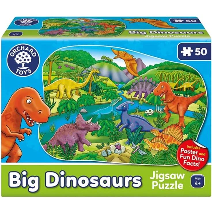 Orchard Big Dinosaur Puzzle, 50 Teile mit prähistorischer Dinosaurier-Szene für Kinder ab 4 Jahren