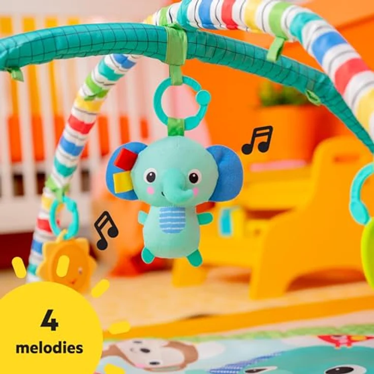 Bright Starts Wild Wiggles™ FoldAway Activity Gym™, Spielbogen mit 5 Spielzeugen und Musik, bunt – Bild 4