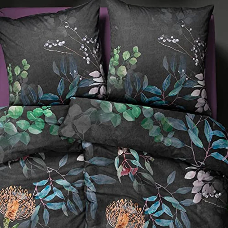 ESTELLA Mako-Satin Bettwäsche Midnight Multicolor 1 Bettbezug 135 x 200 cm + 1 Kissenbezug 80 x 80 cm – Bild 3
