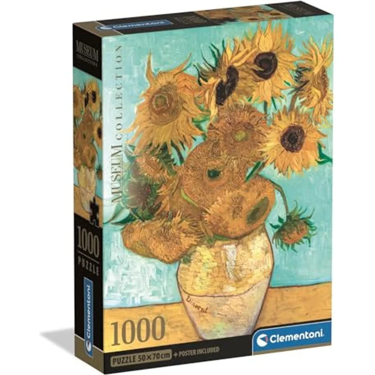 Clementoni Puzzle Museum Sunflower, 1000 Teile, 70 x 50 cm, umweltfreundliche Materialien, Compact Box – Bild 1