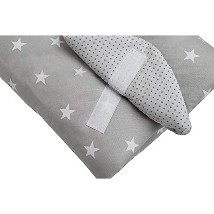 Steckkissen 100% Baumwolle 75x75cm Einschlagdecke Babyhörnchen doppelseitig weich ganzjährig multifunktional antiallergisch Babys Medi Partners (Tiere im Wald mit Grau Punkten) – Bild 6