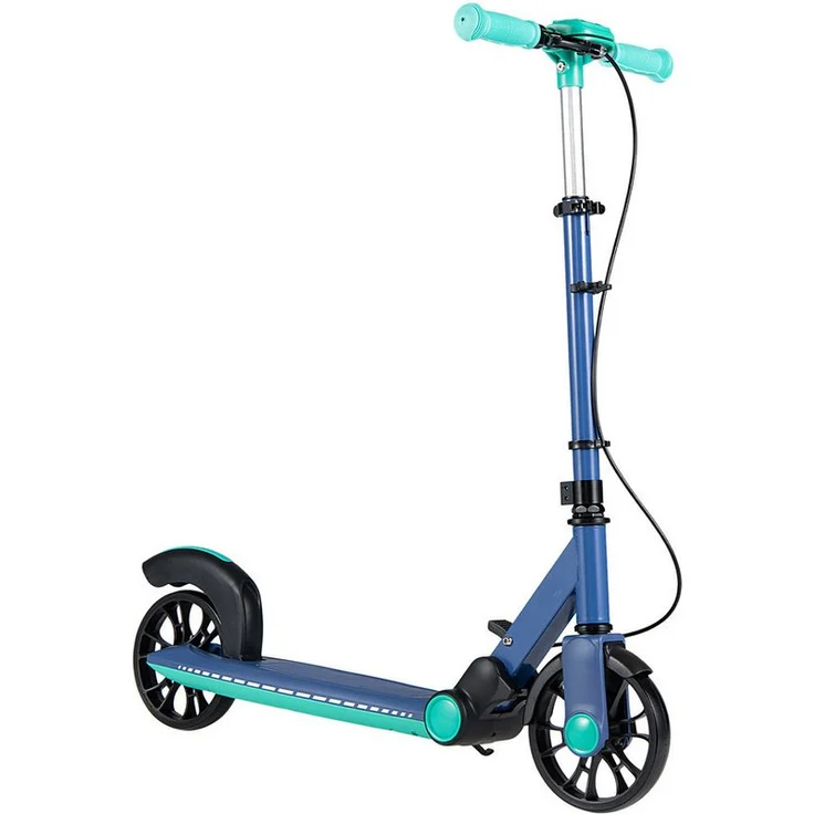 COSTWAY Faltbarer Scooter mit 2 leuchtenden Rädern und Hinterradbremse, 85 cm höhenverstellbar, Blau/Gelb/Rosa/Rot