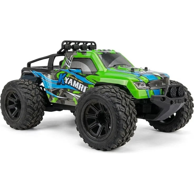 BruKa DESERT DEVIL RC-Auto, ferngesteuerter Monster Truck Buggy Geländewagen 2,4 GHz, erhältlich in Blau, Rot, Grün oder Weiß-Rot, mit 20 km/h Top Speed und robusten Gummi Monsterreifen