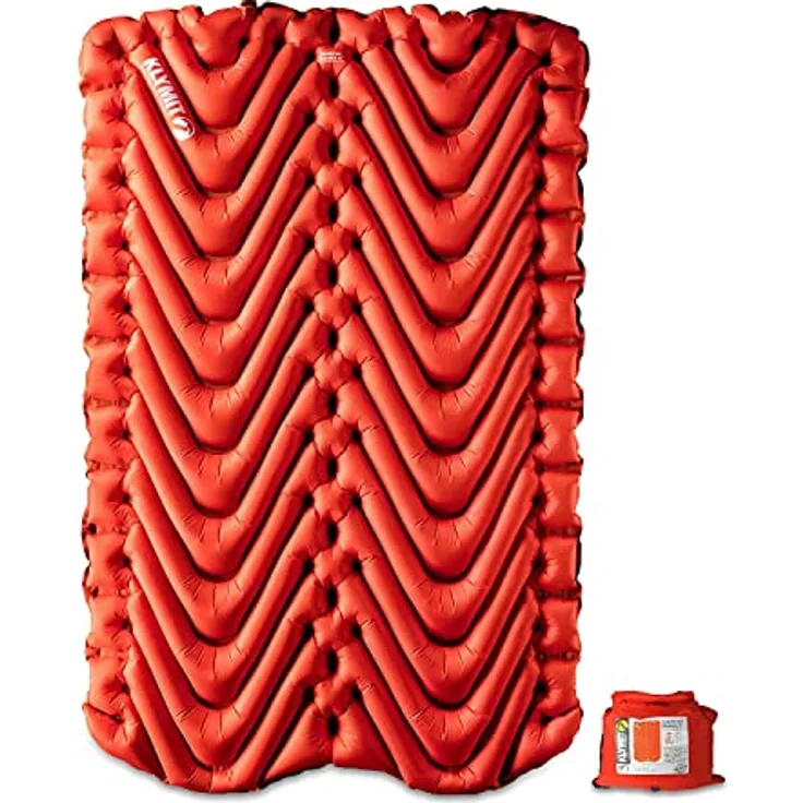 Klymit Unisex's Insulated Double V Sleeping Pad, Red-2020, One Size