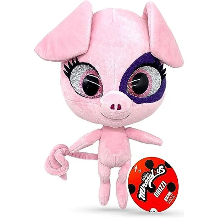 Miraculous Ladybug Kwami Mon Ami Daizzi, 24 cm, weiches Plüschtier mit Harzaugen, detaillierten Nähten und Glitzer (Wyncor) – Bild 4