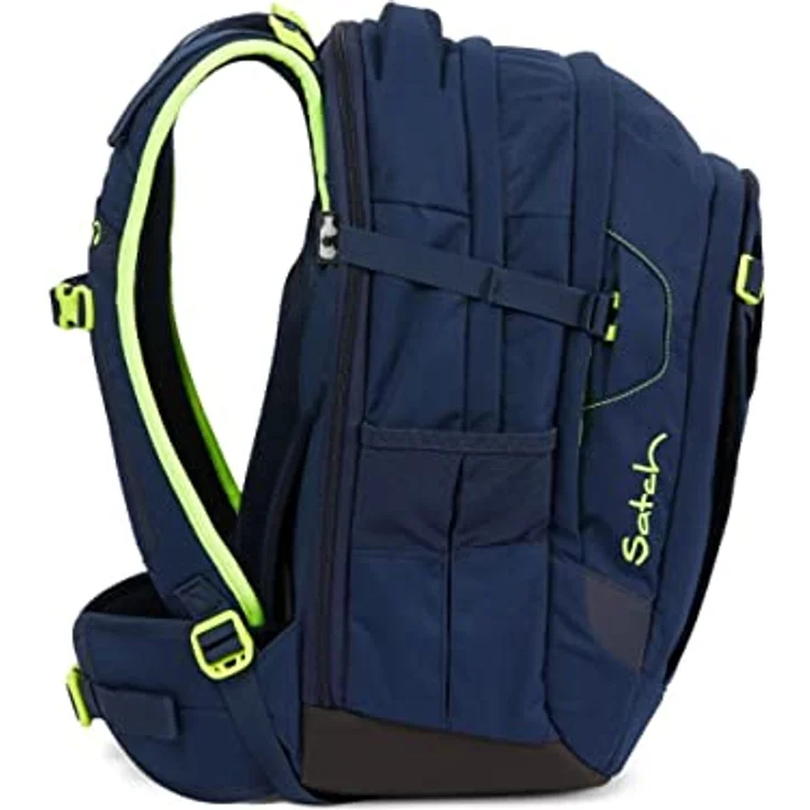 Satch Schulrucksack Match (3tlg., inkl. Schlamperbox und Sportbeutel) - Ergonomischer Schulrucksack mit Trekking-Technologie, aus recycelten PET-Flaschen, blau – Bild 4