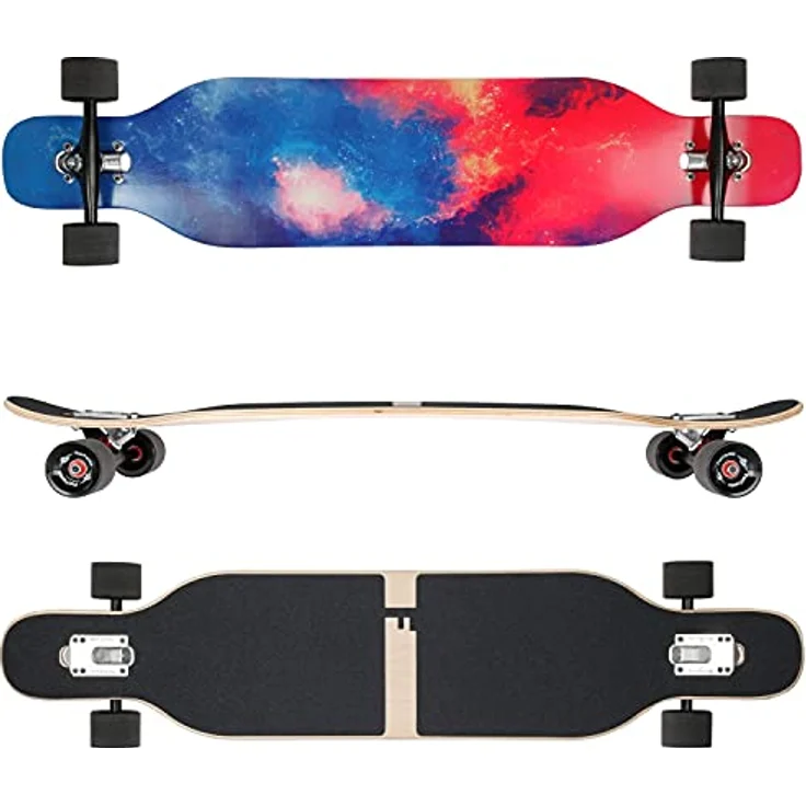 FunTomia Longboard Camber Flex2, 25 bis 84kg, Drop Through Cruiser Komplettboard Mach1 Speed Kugellager T-Tool – Bild 2