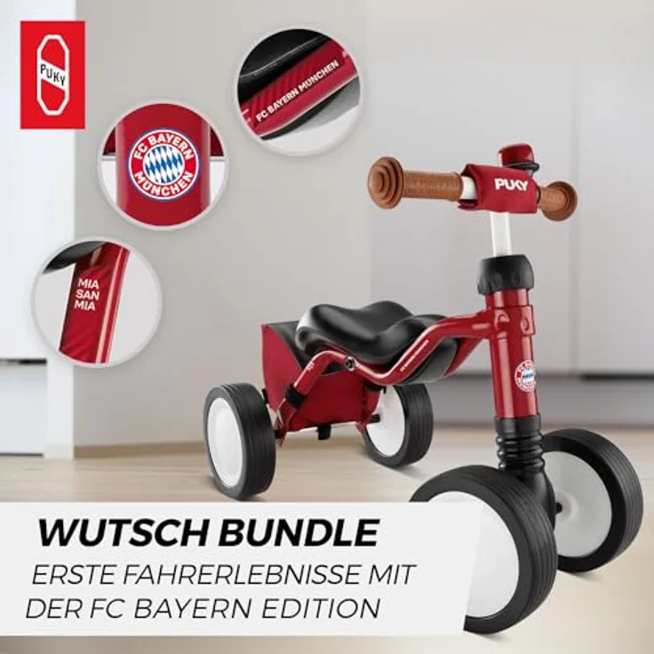 Puky Wutsch Bundle FC Bayern München Kleinkinder Rutschfahrzeug Lern Laufrad rot – Bild 5