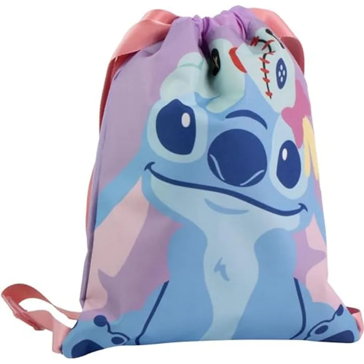 Cerda Turnbeutel Lilo & Stitch, leichter Sportbeutel 40x32 cm für Kinder, geräumiges Innenfach und Kordelzug