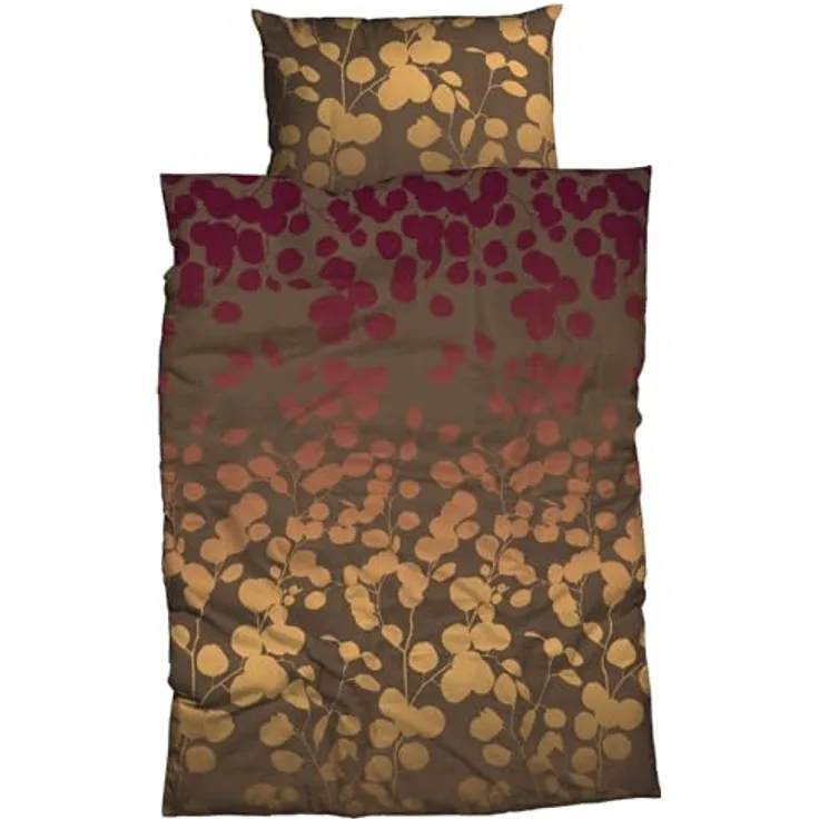 Casatex Bettwäsche Milena Satin beige-braun-Bordeaux Größe 200x200 cm (80x80 cm)