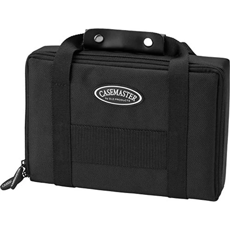 Casemaster Classic 12 Dart-Nylon-Aufbewahrungstasche, Casemaster Classic Nylon Dart Carrying Case For Steel and Soft Tip Darts, Holds 12 Darts Numerous Other Accessories via Generous Storage Pockets, Tubes and Boxes, schwarz