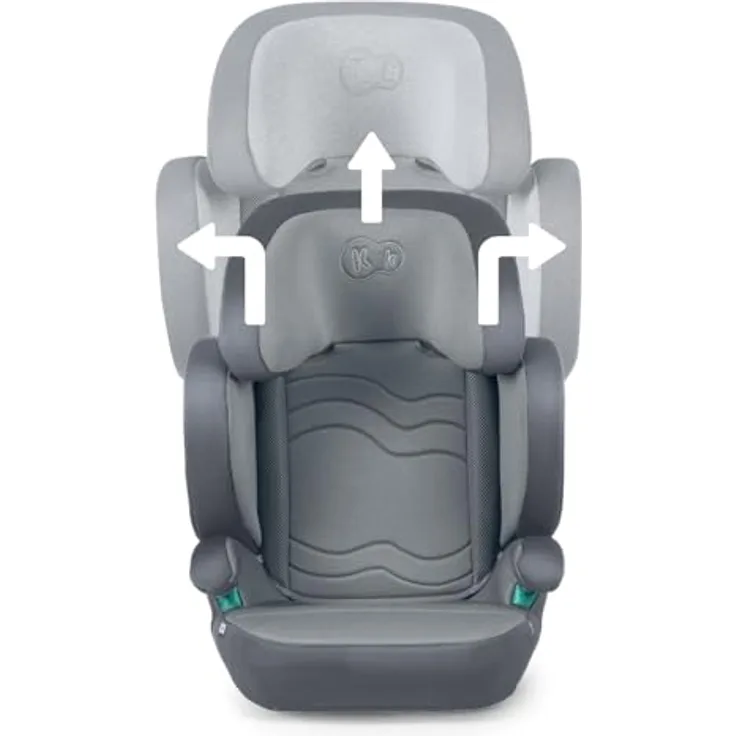 Kinderkraft XPAND 2 i-Size Kindersitz 100-150 cm, Kinderautositz, Höchste Sicherheitsstandards, Einfacher Montage mit ISOFIX, Hochwertige Materialien, Einstellung der Kopfstütze und Breite, Grau